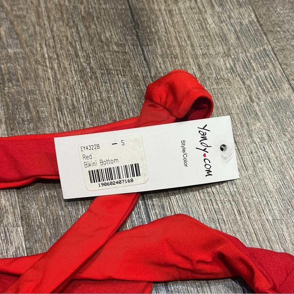 Yandy Red Bikini Bottom Cutout Size Small NWT